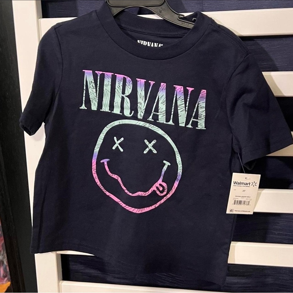 NIRVANA Kids Black and Multicolor Graphic Tee